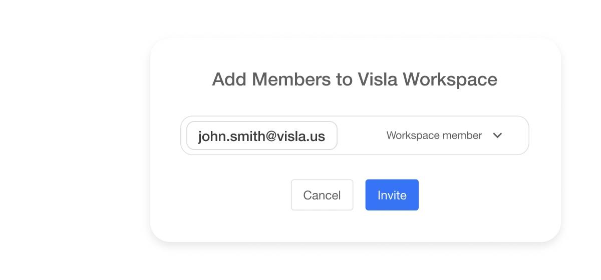 An illustration showcasing the function of Visla's Video Collaboration is businesses of all sizes. The image highlights how the workspace makes it simple for new team members to join using just their business email, and how enterprise accounts can create unlimited Workspaces, providing teams with endless flexibility. This emphasizes the workspace's adaptability to the needs of businesses of varying sizes.